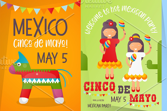 Cinco de Mayo Posters Set in Illustrations - product preview 3