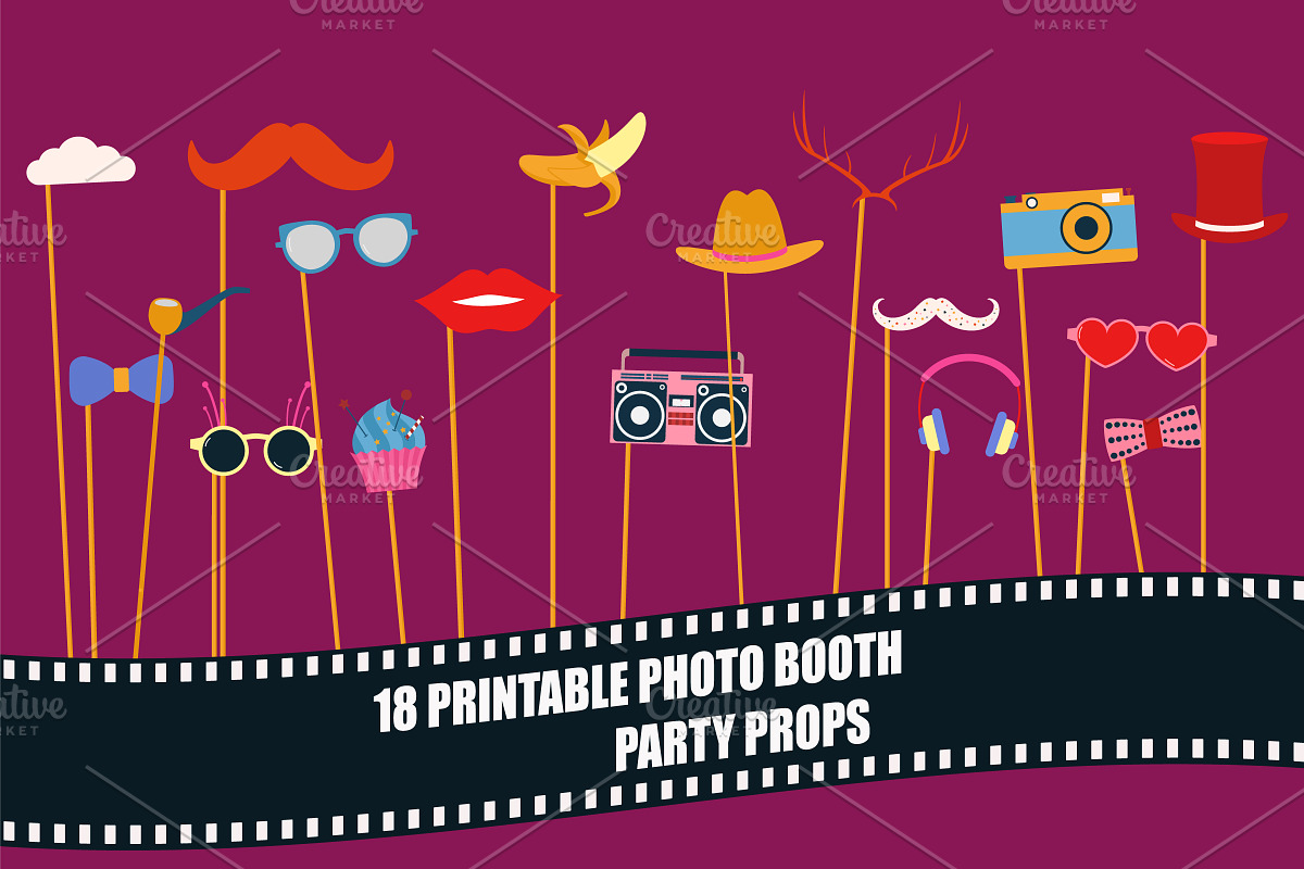 Photo booth props collection vector in Illustrations - product preview 8