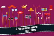 Photo booth props collection vector