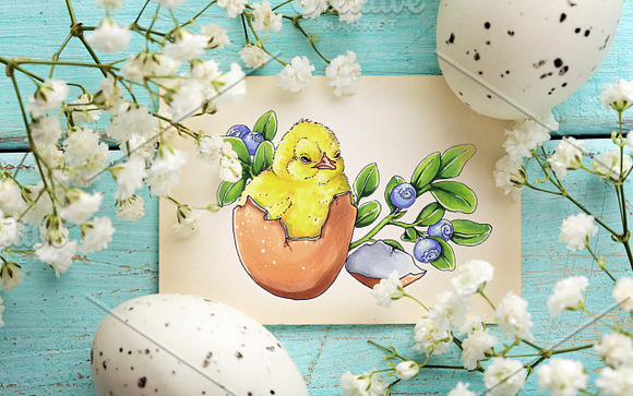 EASTER postcards in Illustrations - product preview 1