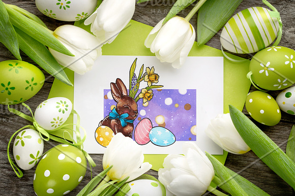 EASTER postcards in Illustrations - product preview 2