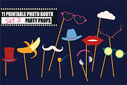 Photo booth props collection vector