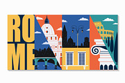Rome, Italy vector banner