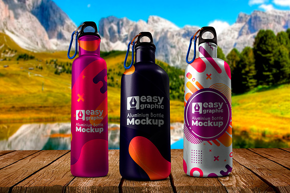 Aluminium Bottle Mockup in Mockup Templates - product preview 4