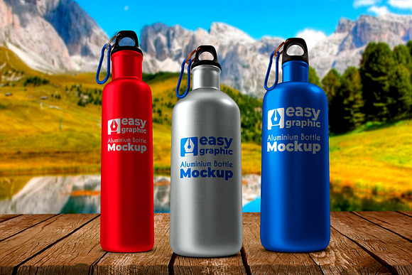 Aluminium Bottle Mockup in Mockup Templates - product preview 5