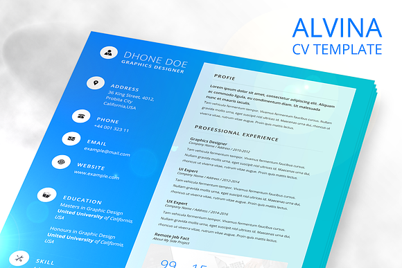 Alvina Resume Template in Resume Templates - product preview 1