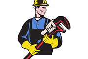 Plumber Repairman Holding Wrench