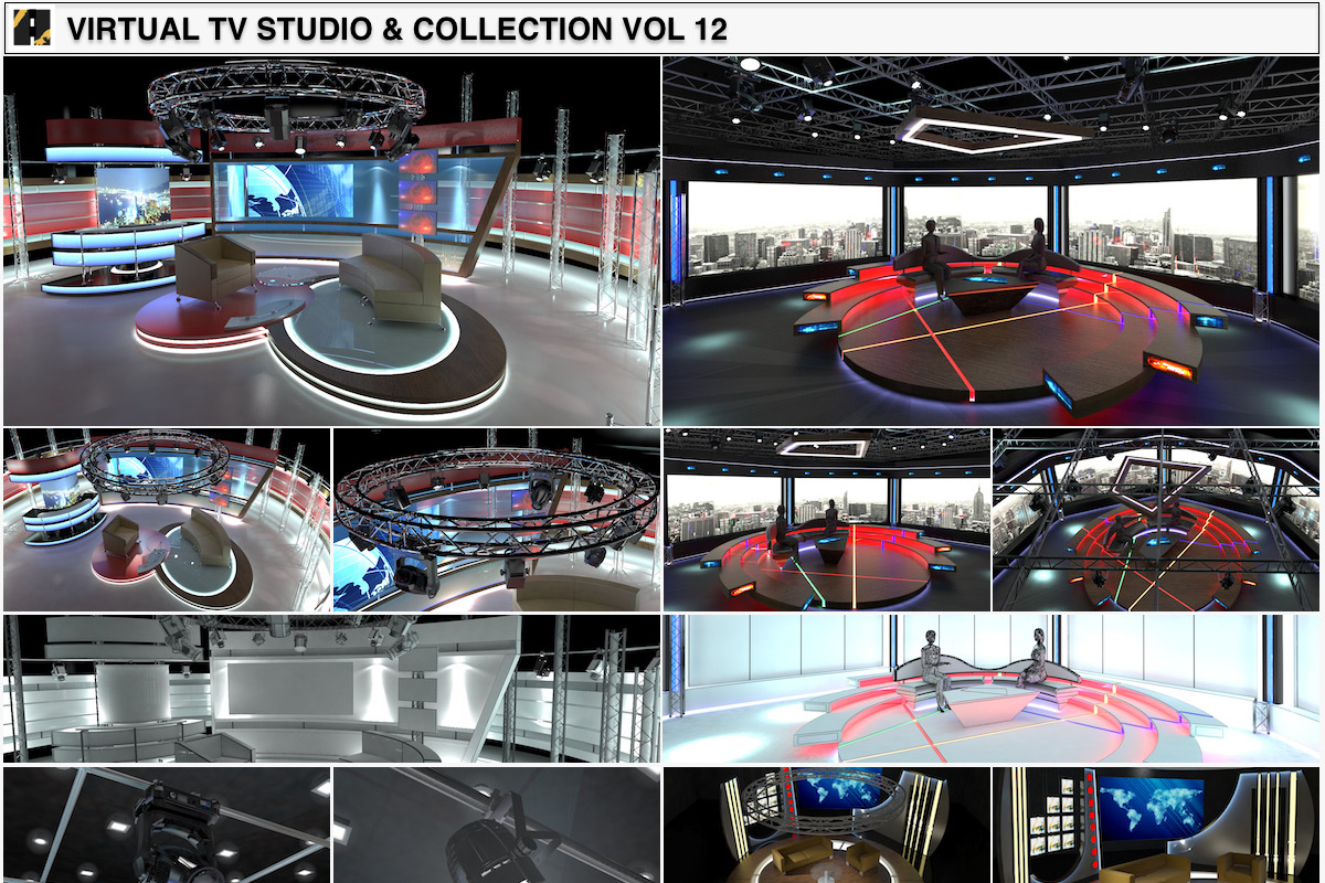 TV Studio Chat Sets Collection 12 in Architecture - product preview 8