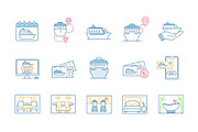 Cruise color icons set