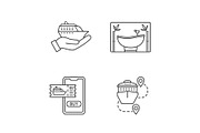 Cruise linear icons set