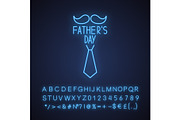 Fatherâs Day neon light icon