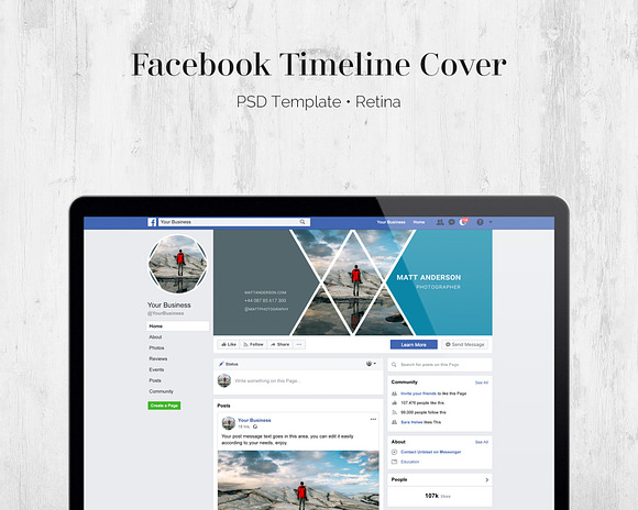 Facebook Cover Template PSD F233 in Facebook Templates - product preview 1