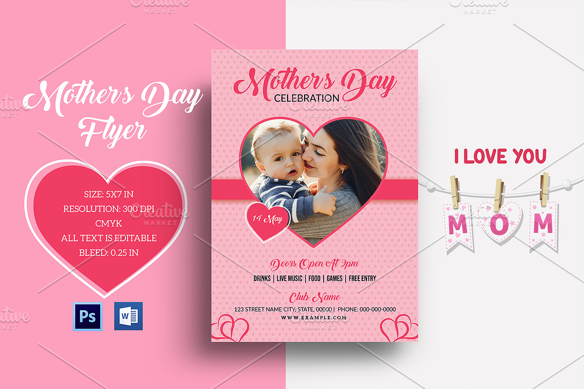 Mother's Day Invitation - V1012 in Flyer Templates - product preview 8