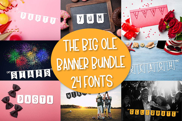 The Big Ole Banner Bundle - 24 Fonts