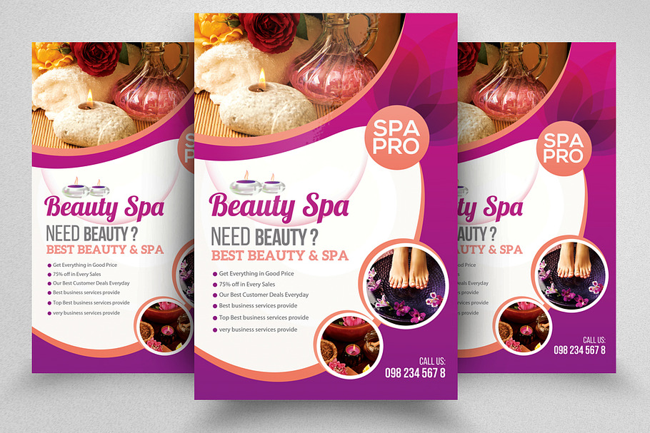 Purple Spa Beauty Flyer Template in Flyer Templates - product preview 8
