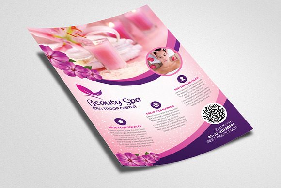 Spa Body Care Center Flyer Template in Flyer Templates - product preview 1