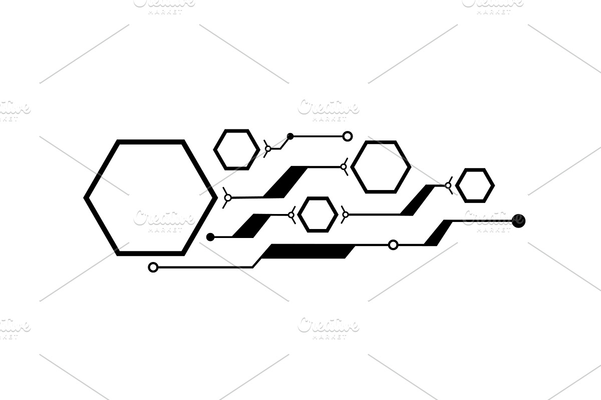 Several hexagons connected in Illustrations - product preview 8
