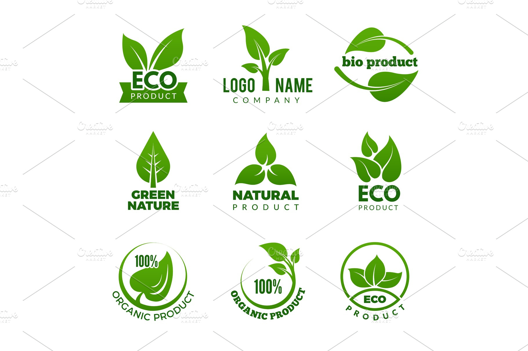 Nature Logo Herbal Organic Eco Custom Designed Graphics