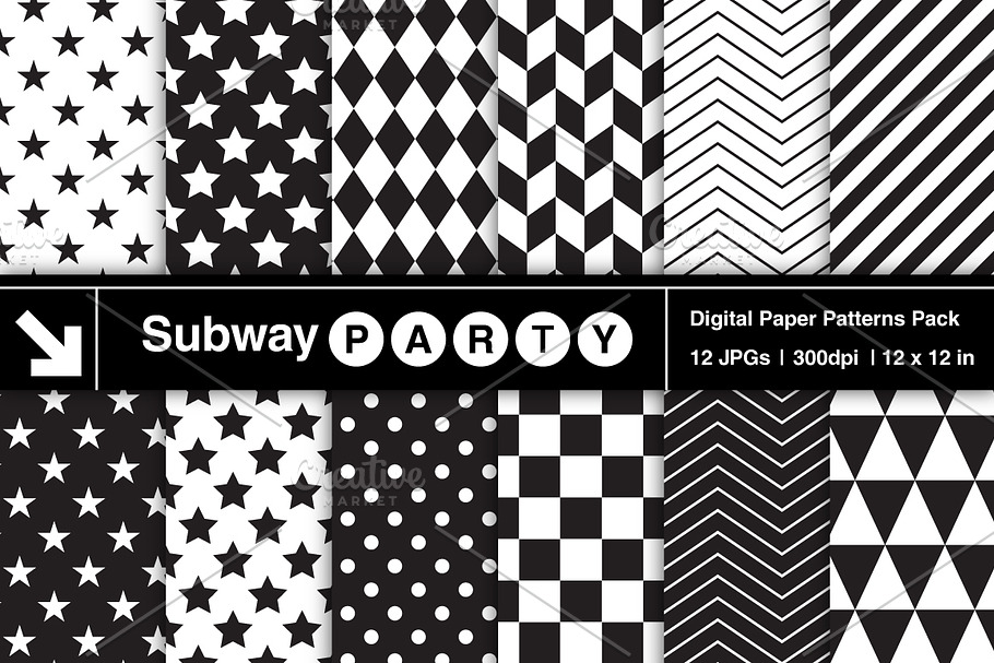 Black & White Geometric Papers in Patterns - product preview 8