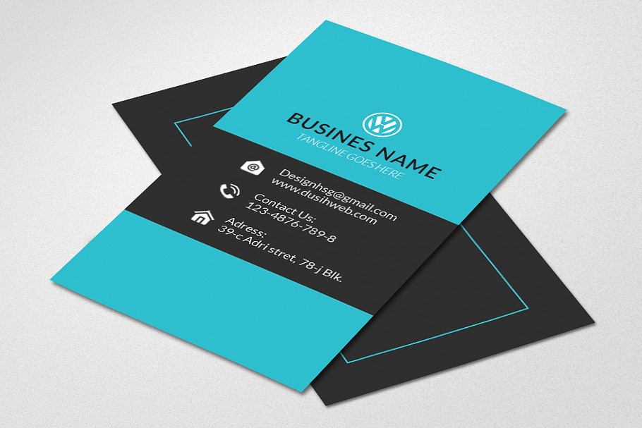 Blue vertical business card