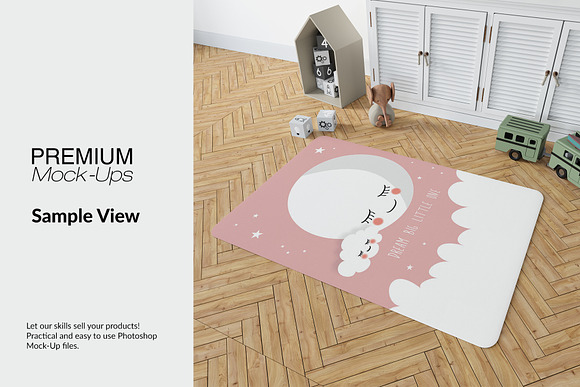Carpets for Kids Room - 4 Shapes in Product Mockups - product preview 9