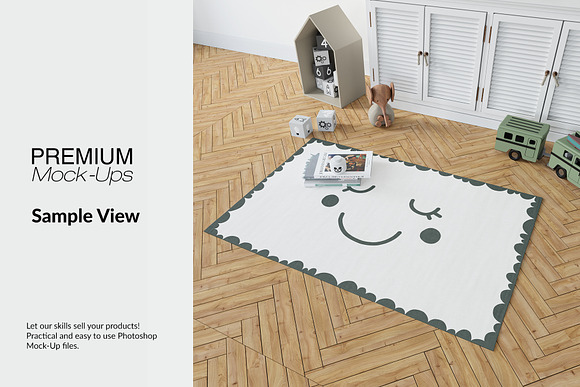 Carpets for Kids Room - 4 Shapes in Product Mockups - product preview 12
