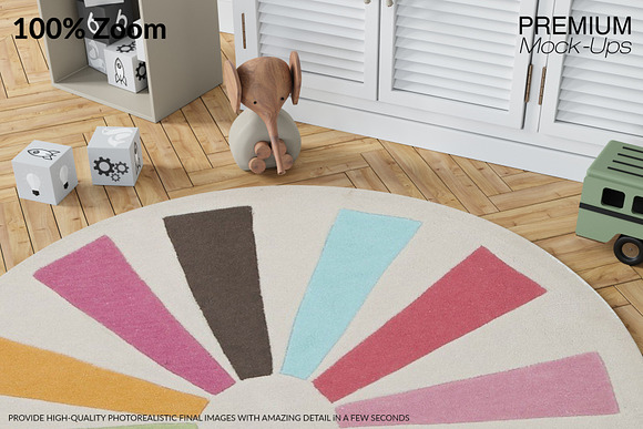 Carpets for Kids Room - 4 Shapes in Product Mockups - product preview 26