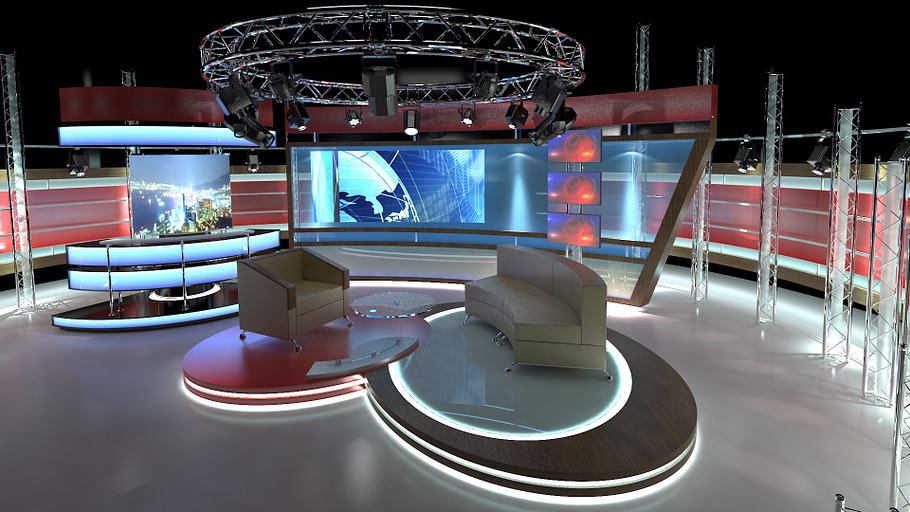 TV Studio Chat Sets Collection 12 in Architecture - product preview 1