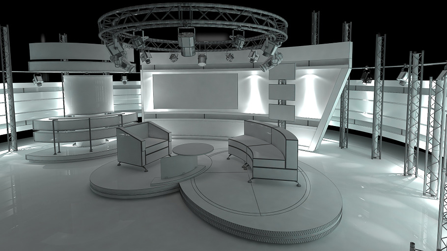 TV Studio Chat Sets Collection 12 in Architecture - product preview 2