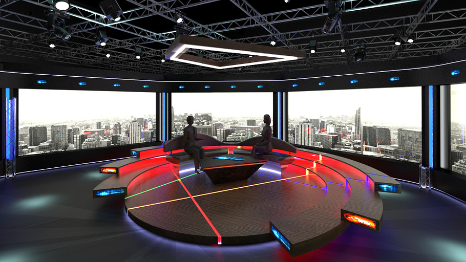 TV Studio Chat Sets Collection 12 in Architecture - product preview 3