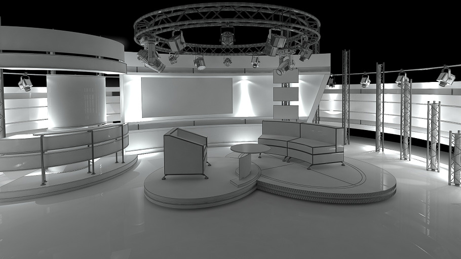 TV Studio Chat Sets Collection 12 in Architecture - product preview 17