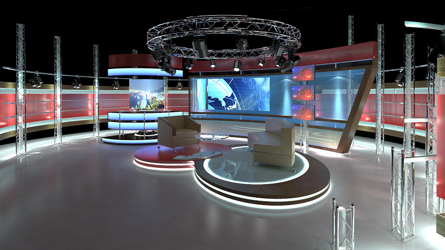 TV Studio Chat Sets Collection 12 in Architecture - product preview 24
