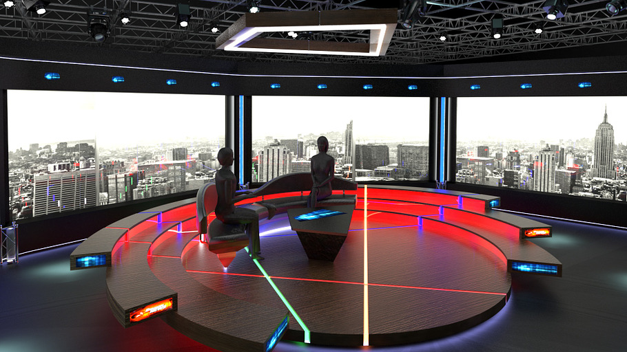 TV Studio Chat Sets Collection 12 in Architecture - product preview 27