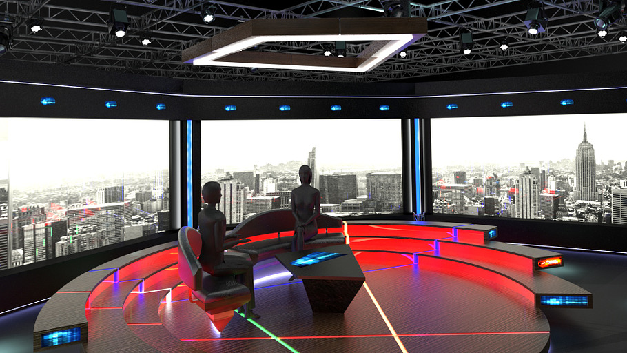 TV Studio Chat Sets Collection 12 in Architecture - product preview 33