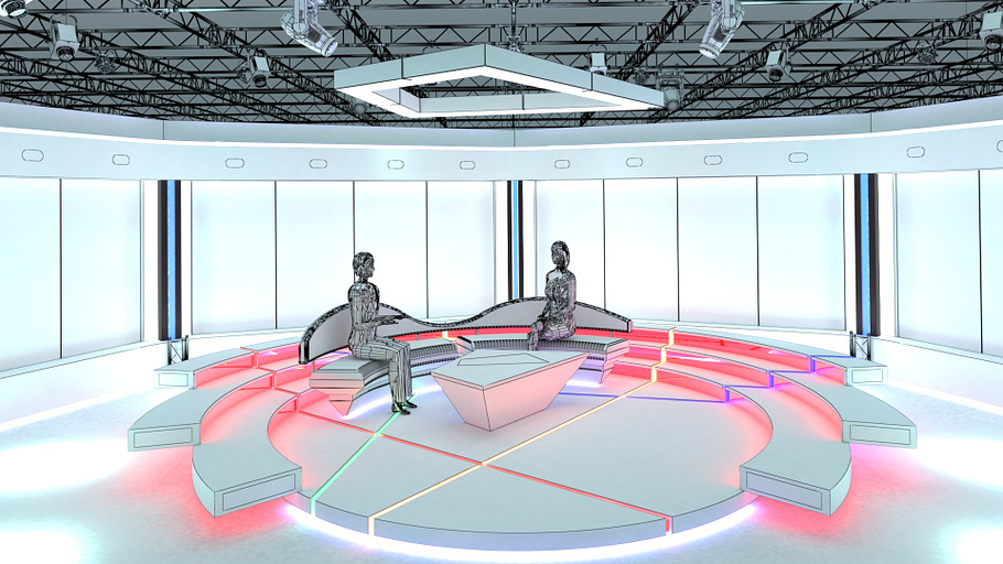 TV Studio Chat Sets Collection 12 in Architecture - product preview 40