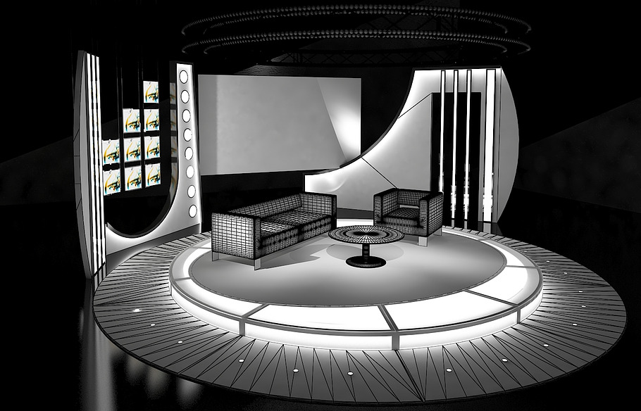 TV Studio Chat Sets Collection 12 in Architecture - product preview 52