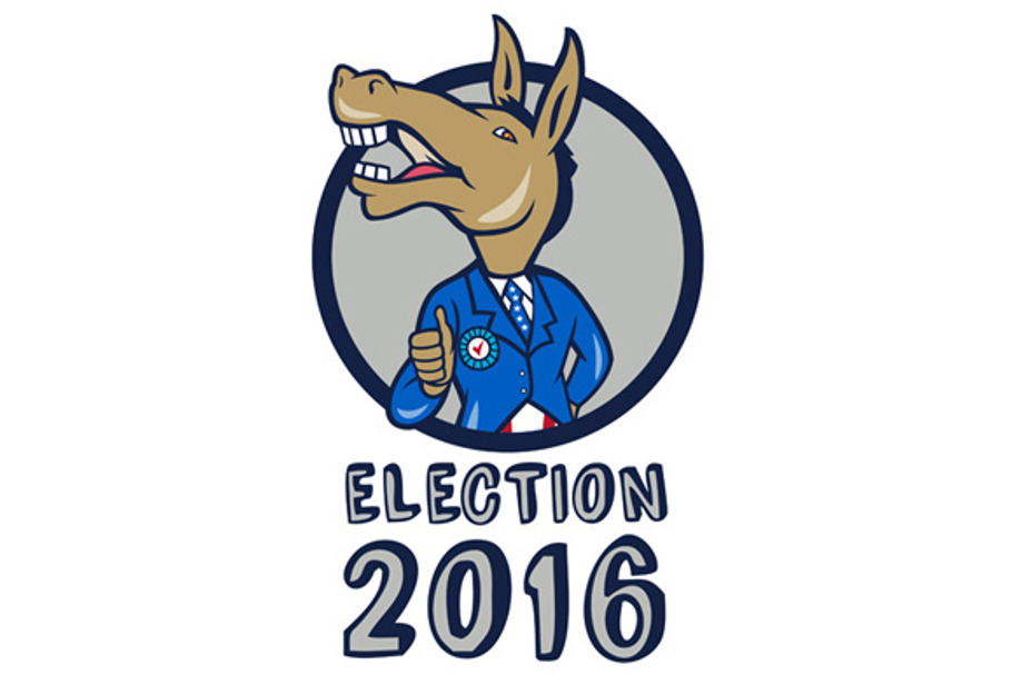 Election 2016 Democrat Donkey Mascot in Illustrations - product preview 8