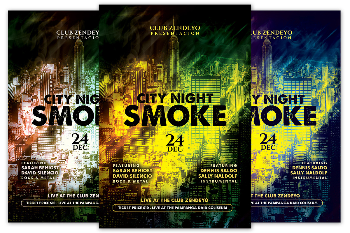 City Night Smoke Flyer in Flyer Templates - product preview 8