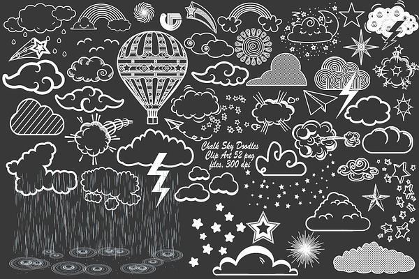 Chalk Sky Doodles (w/Rain Overlay)