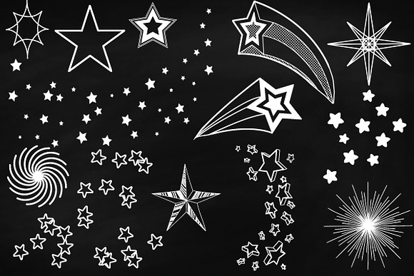 Chalk Sky Doodles (w/Rain Overlay) in Illustrations - product preview 2