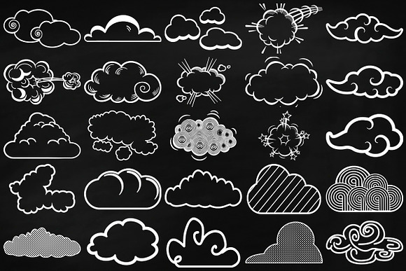 Chalk Sky Doodles (w/Rain Overlay) in Illustrations - product preview 3