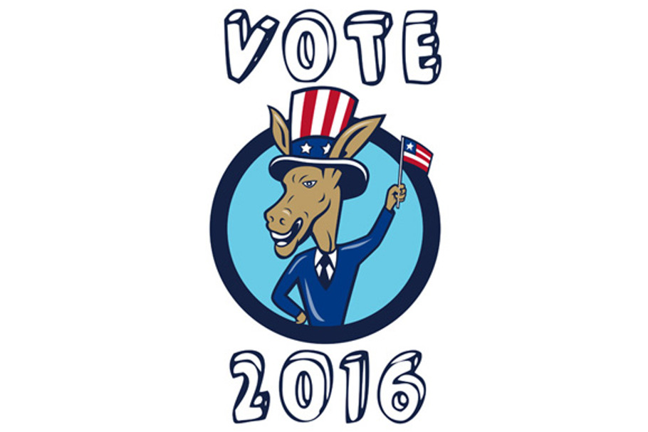 Vote 2016 Democrat Donkey Mascot Fla