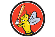Killer Bee Baseball Player Batting C
