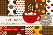 Hot Cocoa Digital Papers and Clipart