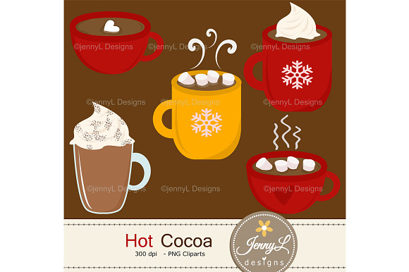 Hot Cocoa Digital Papers and Clipart in Patterns - product preview 1