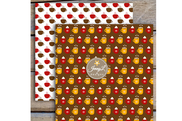 Hot Cocoa Digital Papers and Clipart in Patterns - product preview 2