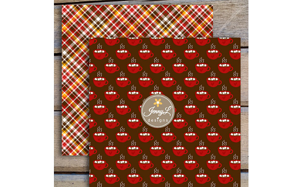 Hot Cocoa Digital Papers and Clipart in Patterns - product preview 4