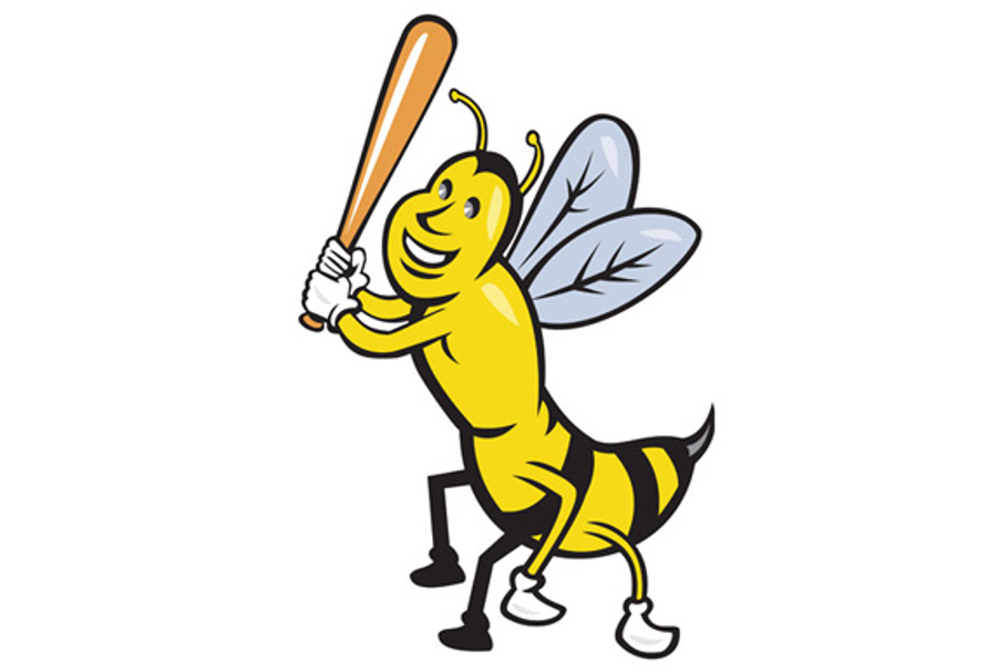 Killer Bee Baseball Player Batting I in Illustrations - product preview 8