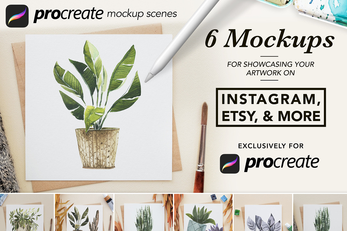 6 Procreate Artwork Mockups in Print Mockups - product preview 8