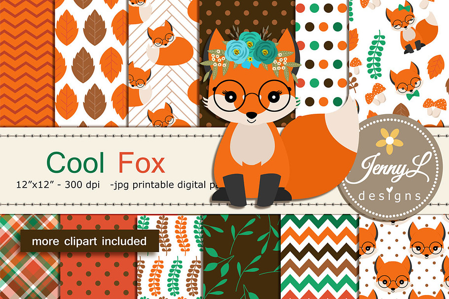 Fox Digital Papers and Clipart